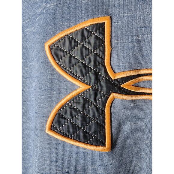 UNDER ARMOUR Blue Orange Black Quilted Accents Warm Neck Active Hoodie SZ L - Picture 4 of 8